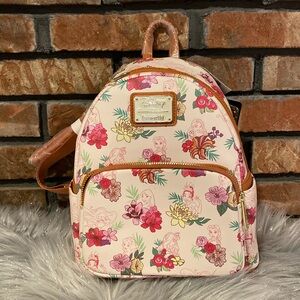 BNWT LOUNGEFLY DISNEY Princess Floral Backpack